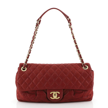 Coco Pleats Flap Bag Quilted Iridescent Calfskin Large