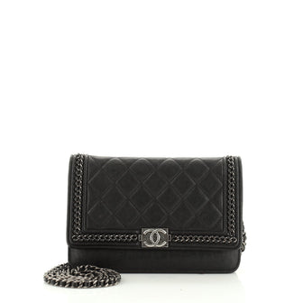 Boy Chain Around Wallet on Chain Quilted Aged Calfskin with Chain Detail