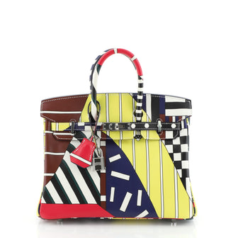 One Two Three and Away We Go Birkin Bag Limited Edition Printed Swift 25