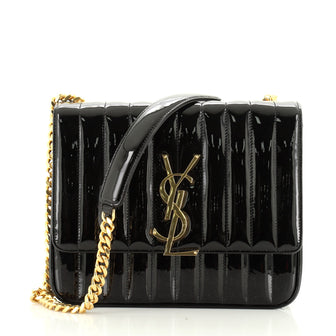 Vicky Crossbody Bag Vertical Quilted Patent Large