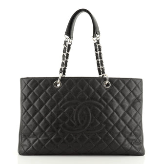 Grand Shopping Tote Quilted Caviar XL