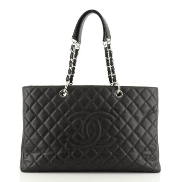 Grand Shopping Tote Quilted Caviar XL