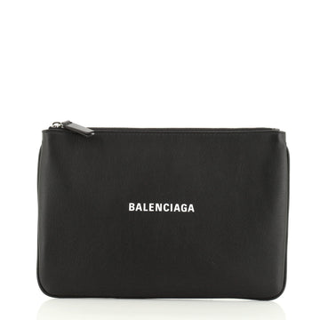 Balenciaga Everyday Logo Pouch Printed Leather Medium