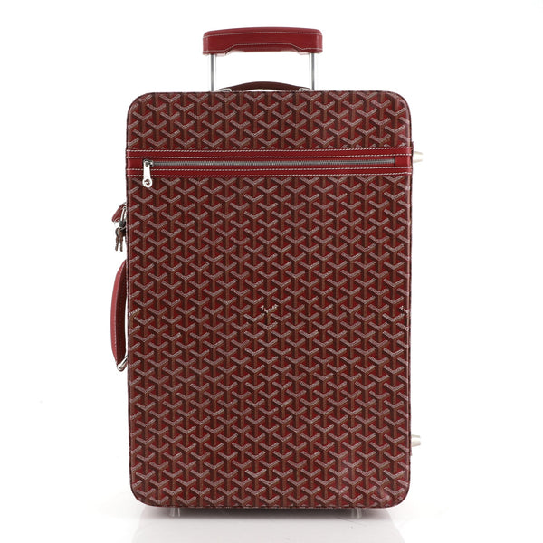 Goyard Carry On Trolley Rolling Luggage Coated Canvas PM Red 511863