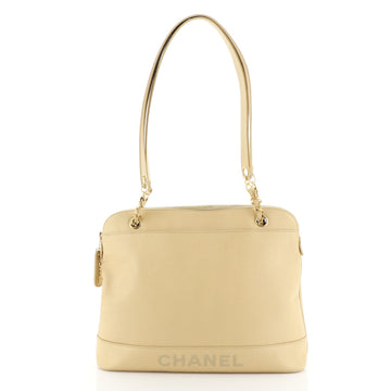 Chanel Vintage Logo Chain Tote Caviar Large
