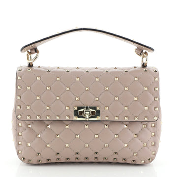 Valentino Rockstud Spike Flap Bag Quilted Leather Medium