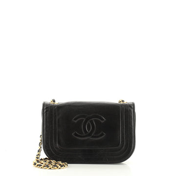 Chanel Vintage CC Stitch Flap Bag Leather Mini