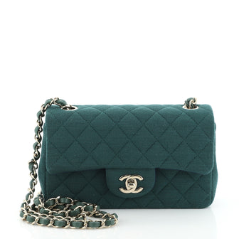Chanel Classic Single Flap Bag Quilted Jersey Mini at 1stDibs