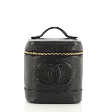 Chanel Vintage Timeless Cosmetic Case Caviar Tall