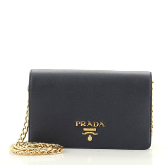 Prada Chain Wallet Crossbody Saffiano Leather 