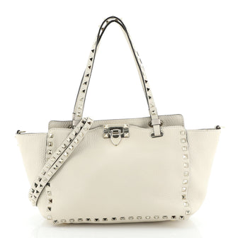 Valentino Rockstud Tote Pebbled Leather Small