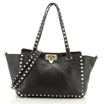 Valentino Rockstud Tote Pebbled Leather Small