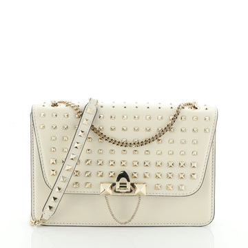 Valentino Rockstud Demilune Shoulder Bag Studded Leather Small