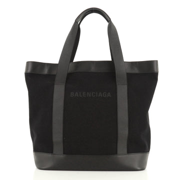 Balenciaga Logo Tote Canvas and Leather Large