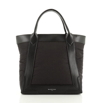 Balenciaga Navy Cabas Zip Tote Nylon with Leather Small