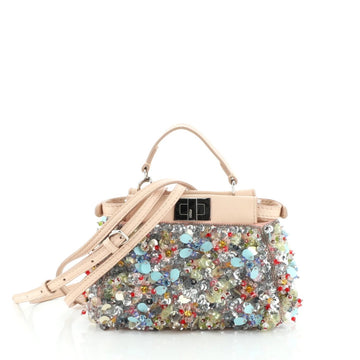 Fendi Peekaboo Bag Sequin and Beaded Leather Micro