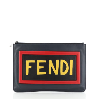 Fendi Vocabulary Clutch Patchwork Leather Medium