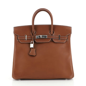 Hermes HAC Birkin Bag Brown Barenia with Palladium Hardware 32