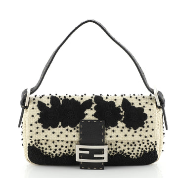 Fendi Baguette Embroidered Raffia
