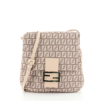 Fendi Vintage Flap Crossbody Bag Zucchino Canvas Small