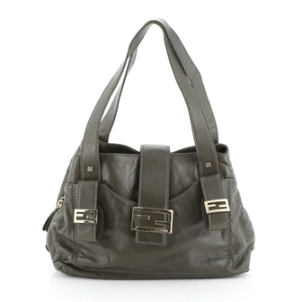 Fendi Compartment Shoulder Bag Leather Medium