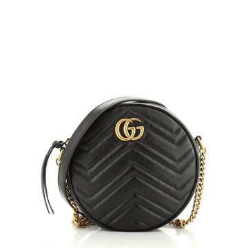 Gucci GG Marmont Round Shoulder Bag Matelasse Leather Mini