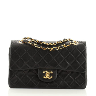 Chanel Vintage Classic Double Flap Bag Quilted Lambskin Small