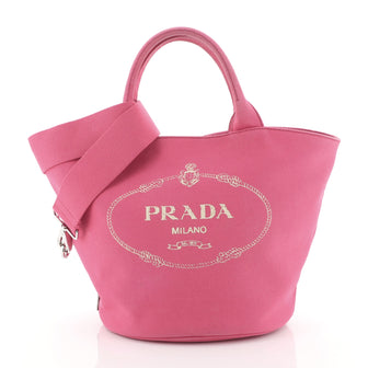 Prada Canapa Convertible Shopping Tote Canvas Medium