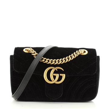 Gucci GG Marmont Flap Bag Matelasse Velvet Small