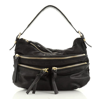 Givenchy Zip Multipocket Hobo Nylon and Studded Leather 