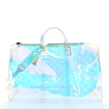 Louis Vuitton Keepall Bandouliere Bag Limited Edition Monogram Prism PVC 50