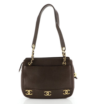 Chanel Vintage Zipped Chain Tote Caviar Medium