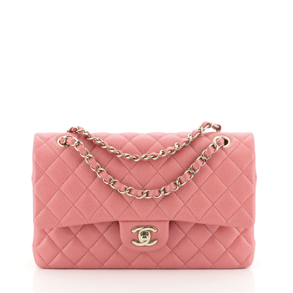 Chanel White Quilted Caviar Medium Classic Double Flap Gold Hardware, 2021  Available For Immediate Sale At Sotheby's