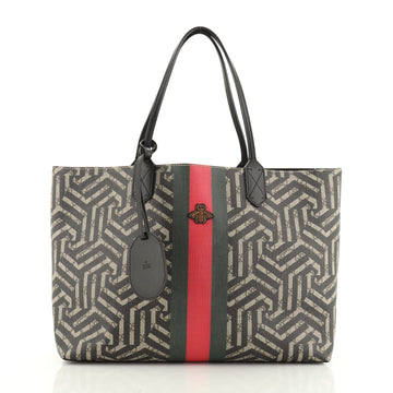 Gucci Bee Web Shopping Tote Caleido Print GG Coated Canvas Medium