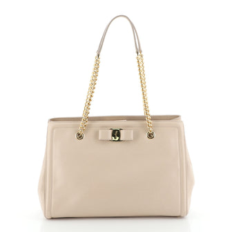 Salvatore Ferragamo MeLike Vara Tote Saffiano Leather Medium