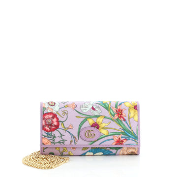 Gucci Wallet on Chain Flora Canvas 