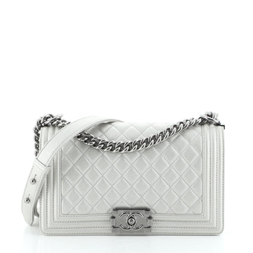 Chanel Boy Flap Bag Quilted Caviar Old Medium