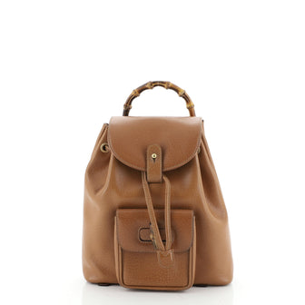 Vintage Bamboo Backpack Leather Mini