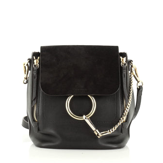 Chloe Faye Backpack Leather and Suede Small