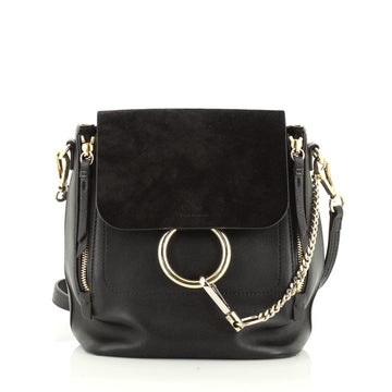 Chloe Faye Backpack Leather and Suede Small