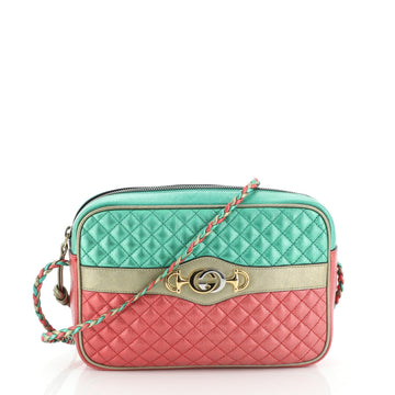 Gucci Trapuntata Camera Bag Quilted Laminated Leather Medium