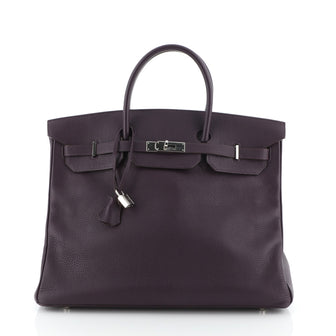 Hermes Birkin Handbag Purple Togo with Palladium Hardware 40