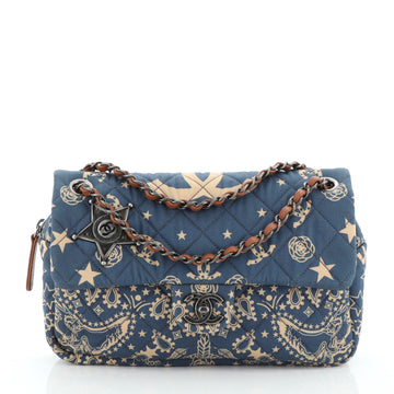 Paris-Dallas Bandana Flap Bag Quilted Canvas Medium