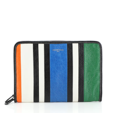 Balenciaga Bazar Pouch Striped Leather Mini