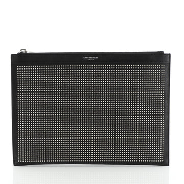 Zip Pouch Studded Leather Medium