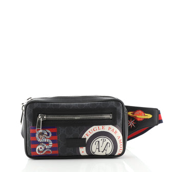 Gucci Night Courrier Waist Bag GG Coated Canvas with Applique