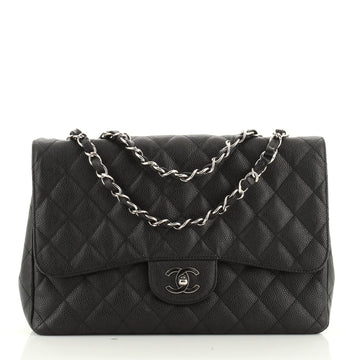 Classic Single Flap Bag Quilted Caviar Jumbo
