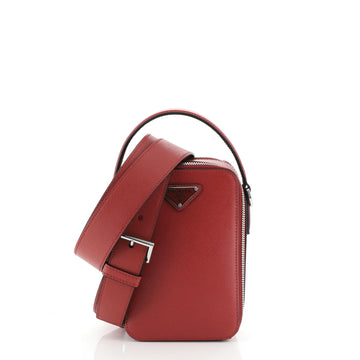 Brique Vertical Crossbody Bag Saffiano Leather Small