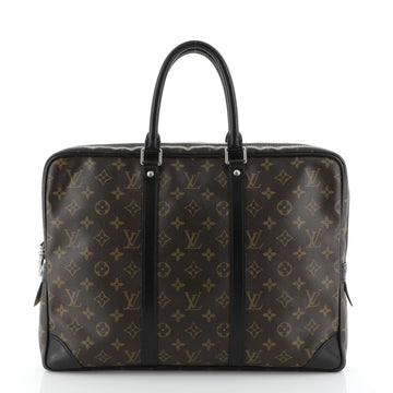 Louis Vuitton Porte-Documents Voyage Bag Macassar Monogram Canvas 