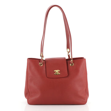 Chanel Vintage CC Lock Flap Tote Caviar Medium